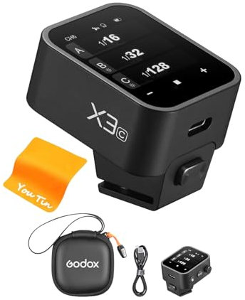 Godox X3-C Kamerablitz Abzug Wireless Flash Trigger, E-TTLII 2.4GHz Kabelloser Blitzauslöser mit OLED Screen, Blitzauslöser Rechargeable (Typ-c), Godox X3C Transmitter für Canon Wireless Remote