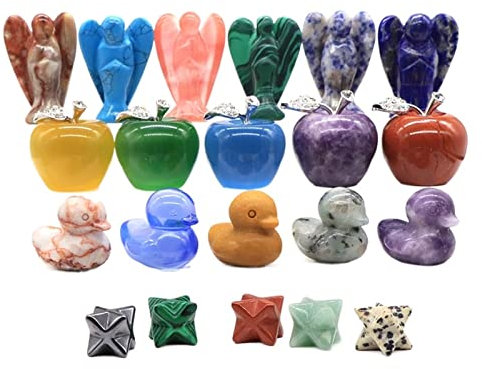 EKFBQBGW Raumdekoration 2 STÜCKE Mischung Natürliche Tier Statue Kristall Apfel Pflanze Figur Edelstein Geschnitzt Engel Wicca Handwerk Dekor Großhandel (Color : Yoga Frog 1.6inch)