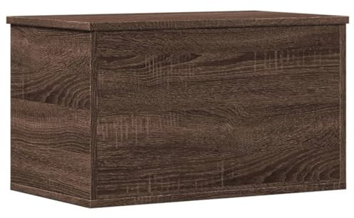 vidaXL Storage Box Brown Oak Engineered Wood 60x35x35 cm - Blanket Chest/Coffee Table with Ample Storage Space