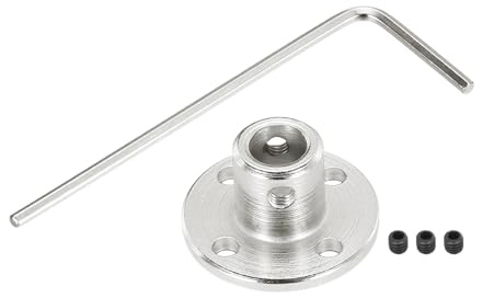 sourcing map 2 Pcs 6.35mm Flange Coupling Connector Rigid Guide Model Coupler Accessory Shaft Axis Fittings with Mini Hex Wrench and Fastening Screw for DIY RC Model Motors