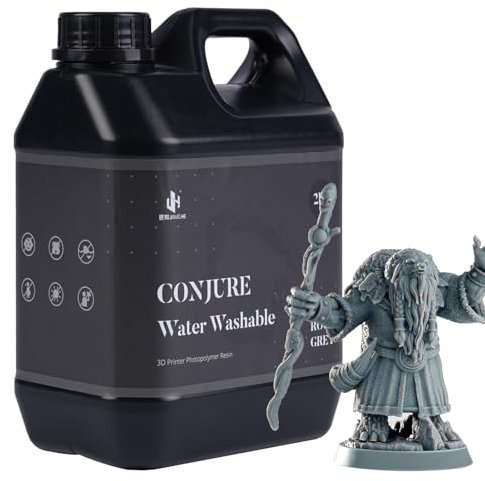 Chitu Systems 2Kg Conjure Water Washable Resin, Faster post-processing, 3D printer resin, 405nm standard photopolymer resin for LCD/DLP/SLA 3D printer(2000g, Rock Gray)