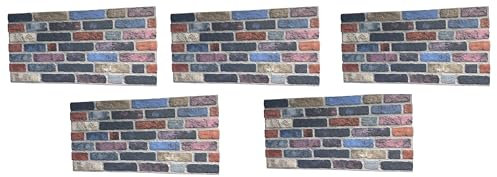 Turkish Zone Lot de 5 panneaux muraux 3D en polystyrène aspect pierre pour cuisine, salle de bain, balcon, chambre à coucher, salon, cuisine et terrasse (multicolore)