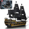 JUCYJULY Black Pearl Piratenschiff Bausteine Spielzeug Set, 5266 Klemmbausteine Technik Segelschiff Bausatz, Schiff Modellbausatz Geschenk für Erwachsene Kinder