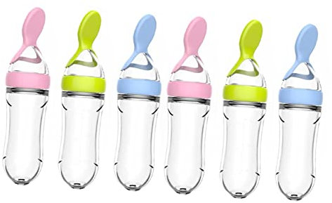 BESTonZON Squeeze Cereal Babyflasche Baby Feeder Flasche Silikon Löffel Für Reisbrei