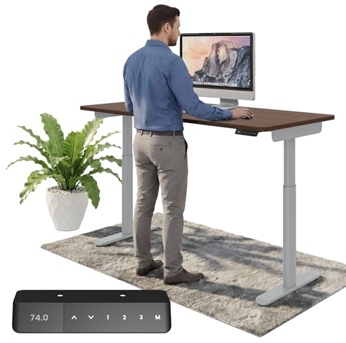Ergotopia Desktopia One höhenverstellbarer Schreibtisch | elektrischer Schreibtisch höhenverstellbar | Bürotisch höhenverstellbar, Verstellbarer Tisch TÜV-geprüft, 7 Jahre Garantie 120x65 cm