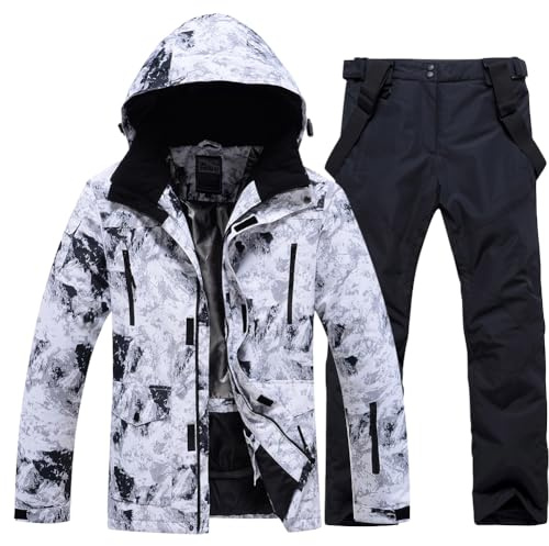 Conjunto de chaqueta y pantalones de esquí para hombre, traje de nieve impermeable, exterior, invierno, montaña, nieve, chaqueta de snowboard, resistente al viento, traje de esquí changjia, XXL