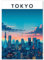 Happymotive Städteposter | Tokyo Retro Poster Vintage | Schlafzimmer Deko Bild im Hochformat | Bilder Wohnzimmer | Kunstdrucke in A2 40x60, A3 30x40, A4 20x30 300g Papier ohne Rahmen