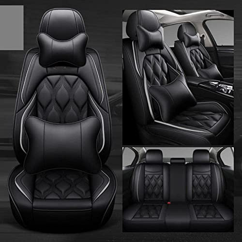 MounSgk Autositzbezüge passend für Volvo C30 C40 C70 S40 S70 S80 V40 V50 XC40 3D All Inclusive Leder 5 Seat Auto Sitzbezug Zubehör, Grau Luxus