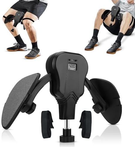 Oberschenkeltrainer, 20KG-60KG Einstellbarer Widerstand, Beckenboden Trainer mit Zählfunktion, Elastischer Verband, Festen Beingurten, Multifunktionaler Beintrainer für Damen Herren, Fitnessgeräte
