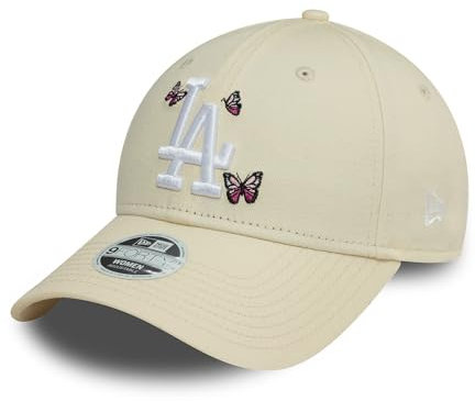 New Era LA Acessoire Los Angeles Dodgers Cap Kappe Frau Mädchen MLB Sommer Schmetterling beige - One-Size