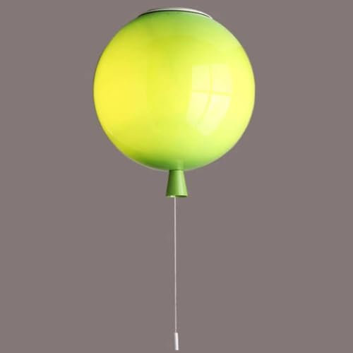 LOGT Bunte Ballon Deckenleuchte Kinderzimmer Lampe mit Schaltbar Dekorative Deckenlampe Moderne Kreative Ballo Leuchte Cartoon Jungen Mädchen Kronleuchter Zugschalter Innen Pendelleuchte,Grün,30CM
