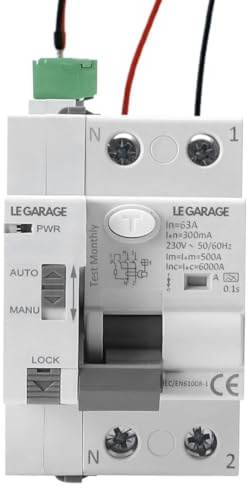 Differenziale Auto Riarmabile Superimmunizzato 2P 63A 300mA 6Ka. Interruttore differenziale riarmo automatico di classe A. Riconnessione automatica super immunizzata. Include cavi di collegamento. 2P