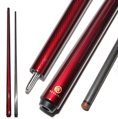 OKHEALING Queue de Billard, 58 19 oz, 1/2 Joint Carbon Fibre Pool Cube Stick, 12.4mm (Play Cue) (Unilock)