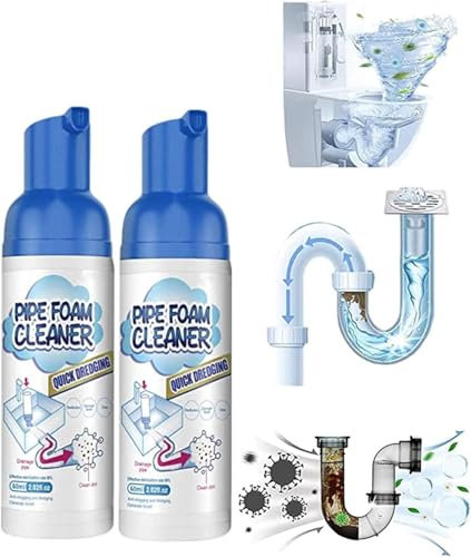 Get out - Detergente per scarico in schiuma, potente schiuma detergente per lavandini e scarichi, rimozione della schiuma per scarichi del bagno, deodorante per lavelli, rimozione intasamenti per