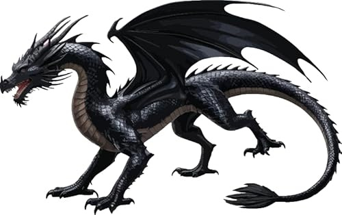 U24 Aufkleber schwarzer Drache Autoaufkleber 16 x 10 cm Sticker Konturschnitt