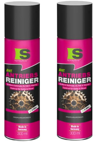 Spraytive 2x 300ml Antriebsreiniger Spray Kettenreiniger für Fahrradkette | Fahrradreiniger für E-Bike, MTB & Rennrad, löst Öl, Fett & Wachs, reinigt Ritzel & Schaltung, Made in Germany