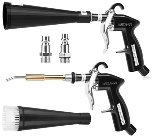Druckluft Reinigungspistole,Trocknungspistole für Auto, Kompressor Präzise Luftpistole für Sitze, Felgen, Motor, Stoff, Leder, Staub schwer erreichbare Stellen