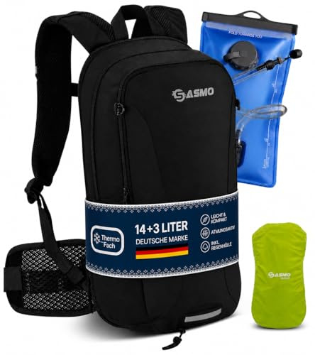 SASMO Fahrradrucksack Herren & Damen mit Thermofach - MTB Rucksack | Fahrrad rucksack, Helmnetz, Regenschutz, isoliertes Fach, Skirucksack, wasserdicht, ideal für Kurzstrecken, Sport & Alltag