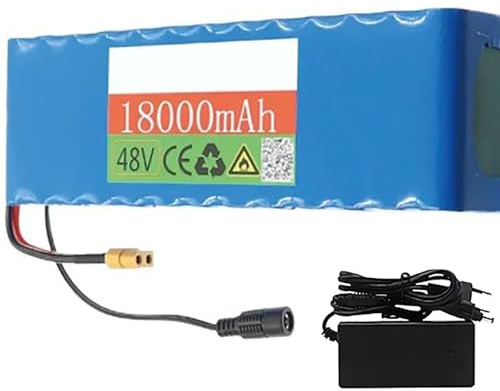 Batterie au lithium 48 V 18 Ah pour trottinette électrique, avec connecteurs XT60, compatible avec les kits moteur de 250 à 500 W, avec chargeur. 48V 18Ah,XT60