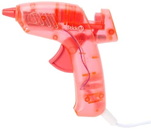Stick It - Hot Melt Glue Gun, UK Plug, Red, Including 2 Clear Glue Sticks, Dries Transparent, Hot Glue Gun Craft Tool For Card Making, Scrapbook Accessories, Crafting, Hobbies, School Supplies