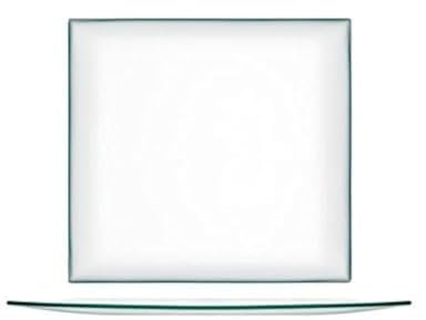 H&H Assiette Carrée, Transparent, Verre, 25 cm, vendu par Pièce