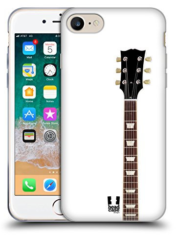 Head Case Designs Weiss Elektrische Gitarre Soft Gel Handyhülle Hülle kompatibel mit Apple iPhone 7/8 / SE 2020 & 2022
