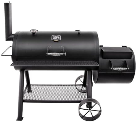 Oklahoma Joe's Longhorn Reverse Flow Offset Charcoal Smoker and Grill with 1060 sq. in. Cooking Area in Black