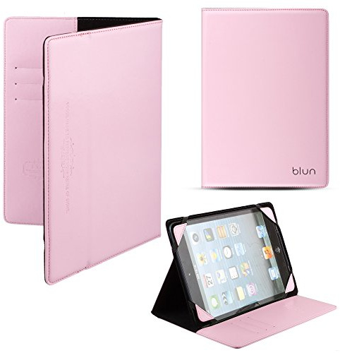Blun UNT Universal 8 Tablet PC Eco - Leather - Hülle / Klappdeckel mit Halterung, Hellrosa