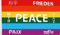 Regenbogen Frieden in 7 Sprachen Flagge Fahne 1,50x0,90m