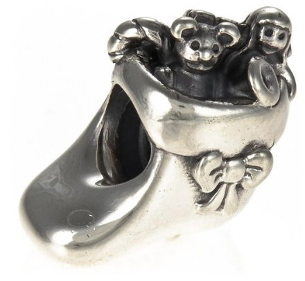PANDORA Damen-Charm Weinachtsstrumpf 925 Sterling Silber 791038