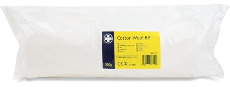 Reliance Medical Cotton Wool BP 500g Pack, Highest Grade Absorbent Cotton Bp for Dressings and Wound Care