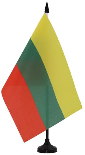 AZ FLAG - Tischflagge Litauen - 21x14 cm - Litauische Tischfahne 14 x 21 Cm - Flaggen