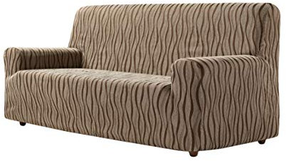 Zebra Textil Andros - Elastische Sofa-Husse, Größe 3 Sitzer (Von 180 bis 210 cm), Farbe Braun