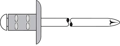 Gesipa PolyGrip Blindniete Alu/Stahl 4,8 x 15 K 16 – Großkopf (Klemmbereich 4,5 – 11 mm, Hohlnietlänge 15 mm) 1433835