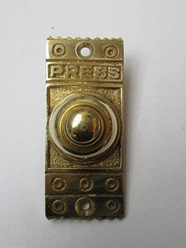 Ironmongery World Victoriano Tradicional Estilo Antiguo Timbre Botón Timbre de Puerta con Cable - Negro, Brass Decorative