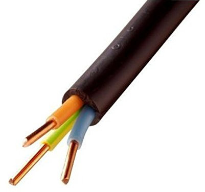 CONECTICPLUS Bobine de câble électrique Rigide 3x1.5 mm_ R2V 50 mètres Noire