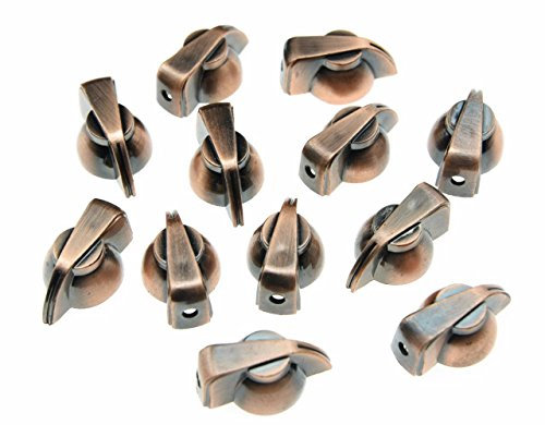 Dopro 12 Stück Flat Top Guitar Chicken Head Knob AMP Effect Pointer Knob Bronze