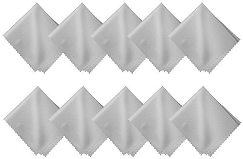 Gemini_mall® 10Pcs Microfiber Cleaning Cloths for Cleaning Spectacles, Sunglasses, iPads, Smartphones, Tablets, Smart TVs, Lenses, Laptops and Jewellery (Grey)