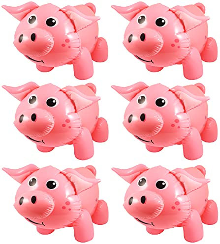 Henbrandt (6 Stück Packung aufblasbar Rosa Schwein 55cm Party Stromversorgung