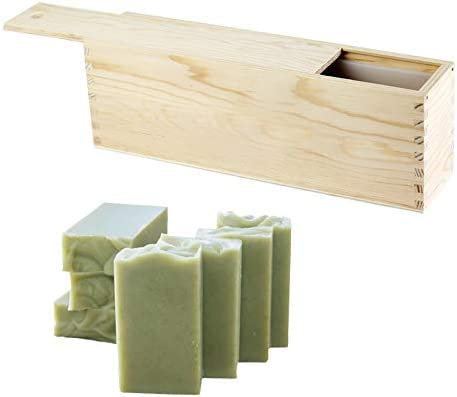 Nicole Moule à savon en silicone haut et fin avec boîte en bois pour bricolage Outil naturel fait à la main