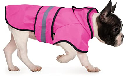 HDE Dog Raincoat Hooded Slicker Poncho for Small to X-Large Dogs and Puppies Pink - M