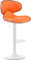 CLP Barhocker Las Vegas V2 Mit Kunstlederbezug I Thekenhocker Mit Fußstütze I Tresenhocker Mit Trompetenfuß I Barstuhl Höhenverstellbar, Farbe:orange, Gestell Farbe:weiß