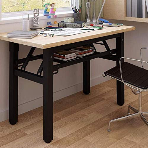 RONGJJ Wandklapptisch, Tische Klappbarer Computertisch Mit Verstellbaren Beinen Schreibtisch Laptop Kompakte Studie Schreiblesetisch Keine Montage, Wooden Color, 100x40x75cm