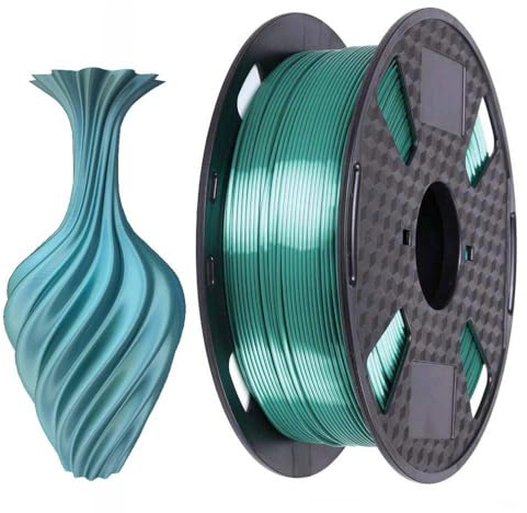 CC3D Glänzendes Seide Grau Grün PLA Filament 1,75 mm 3D-Drucker-Filament 1KG 3D-Druck material Glanz seidig glänzendes Metall Metallic PLA Grün Salbeigrün Farbe