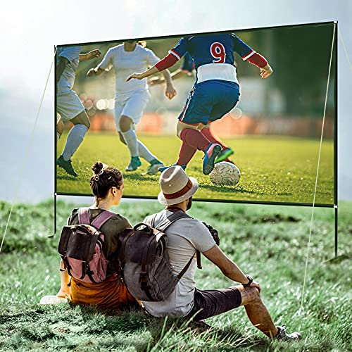 VEVOR Écran de Projection avec Support 100 254 cm Toile de Projection sur Pied HD 16:9 226x140 cm Écran de Projecteur en Alu Vision Large 160° Portable Présentation Salle Multimédia Cinéma Plein Air