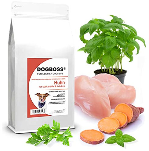 DOGBOSS Trockenfutter für kleine Rassen (bis 10 kg) | getreidefreie Rezeptur | Verschiedene Sorten (Huhn, 2 kg)