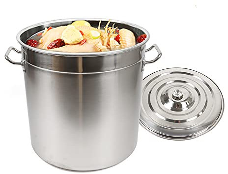 Seau en Acier Inoxydable avec Vouvercle - 35 l - Seau de Cuisine - Seau à Glace