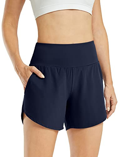 G4Free Activewear-Shorts für Damen Hohe Taille Sportshorts Yoga Kurz Hose mit Taschen Laufhose für Fitnessstudio Ausbildung