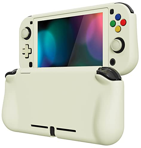 playvital Coque pour Switch Lite Cover Joycon-Jaune Antique | Accessoire Protection pour Nintendo Switch Lite avec Capuchon Joystick & Protecteur d'Écran Verre Trempé & ZealProtect Bouton