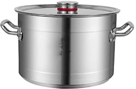 THEGA Marmite À Soupe - Casserole À Soupe, Marmite, Grande Marmite À Soupe en Acier Inoxydable Épais avec Couvercle pour La Restauration À Usage Commercial pour Cuisinière À Gaz (10-80L) (Size : 40L)